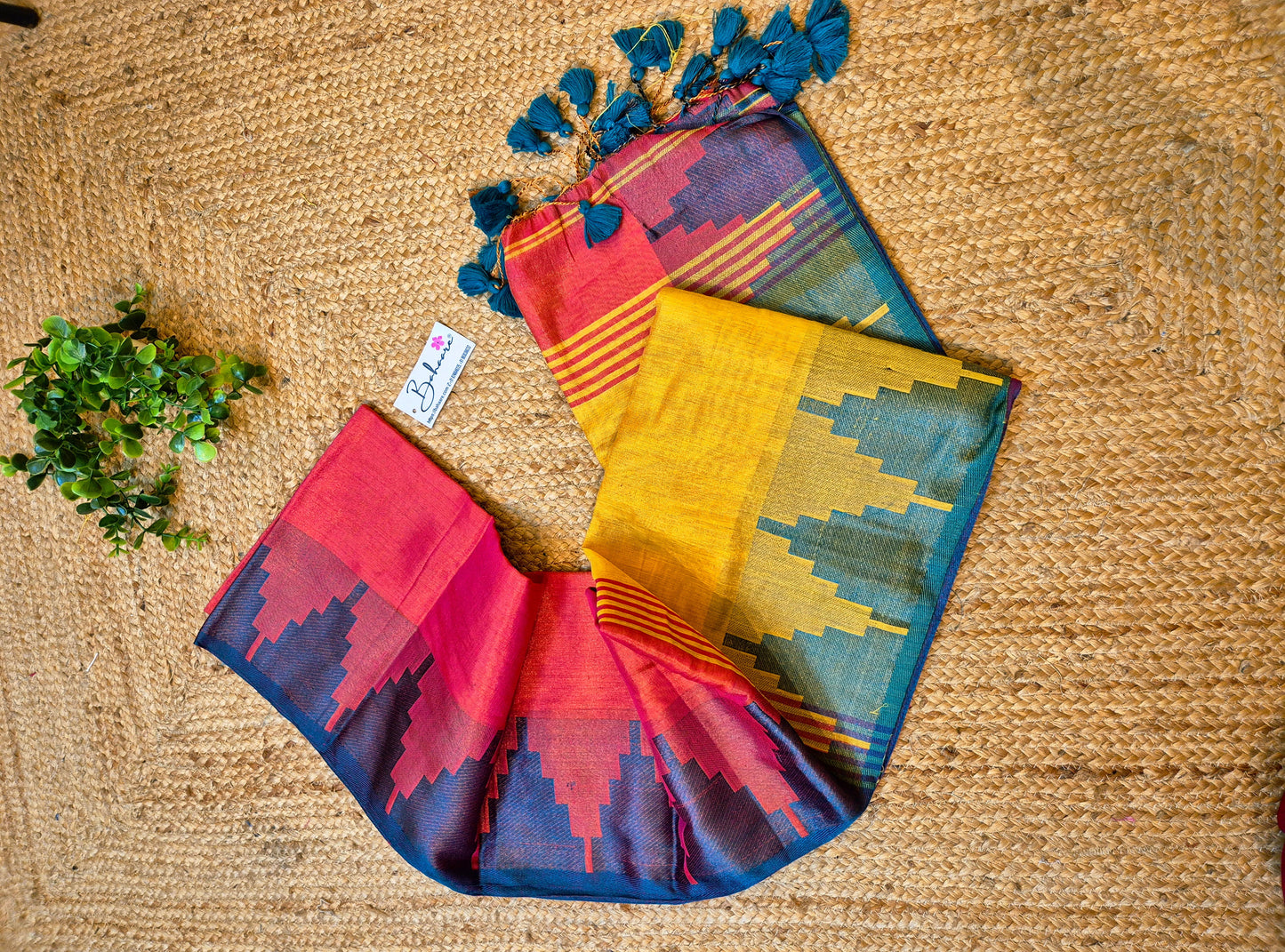 Suhani | Strawberry Handloom Tissue Saree