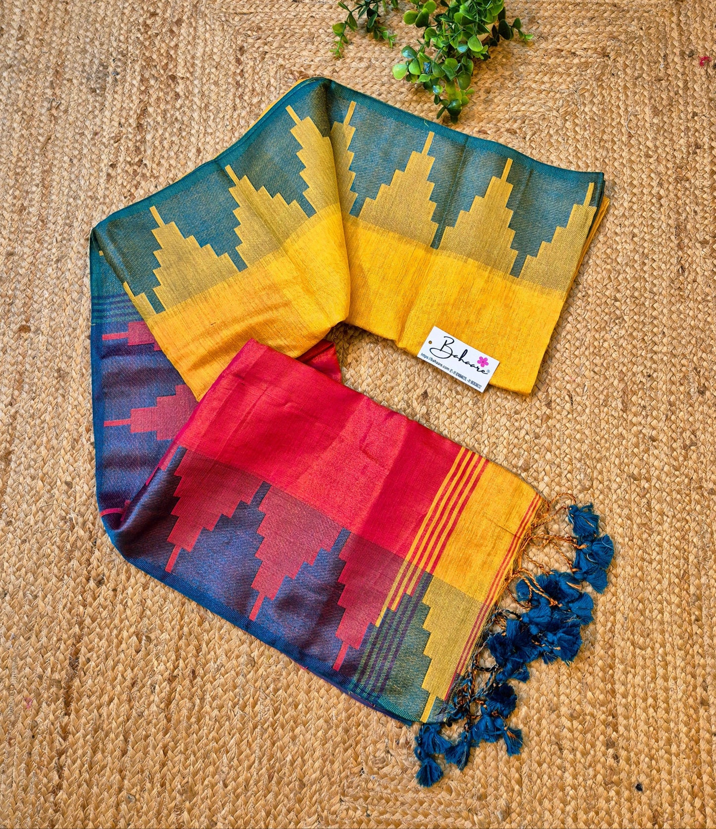 Suhani | Yellow Temple Border Handloom Tissue Saree