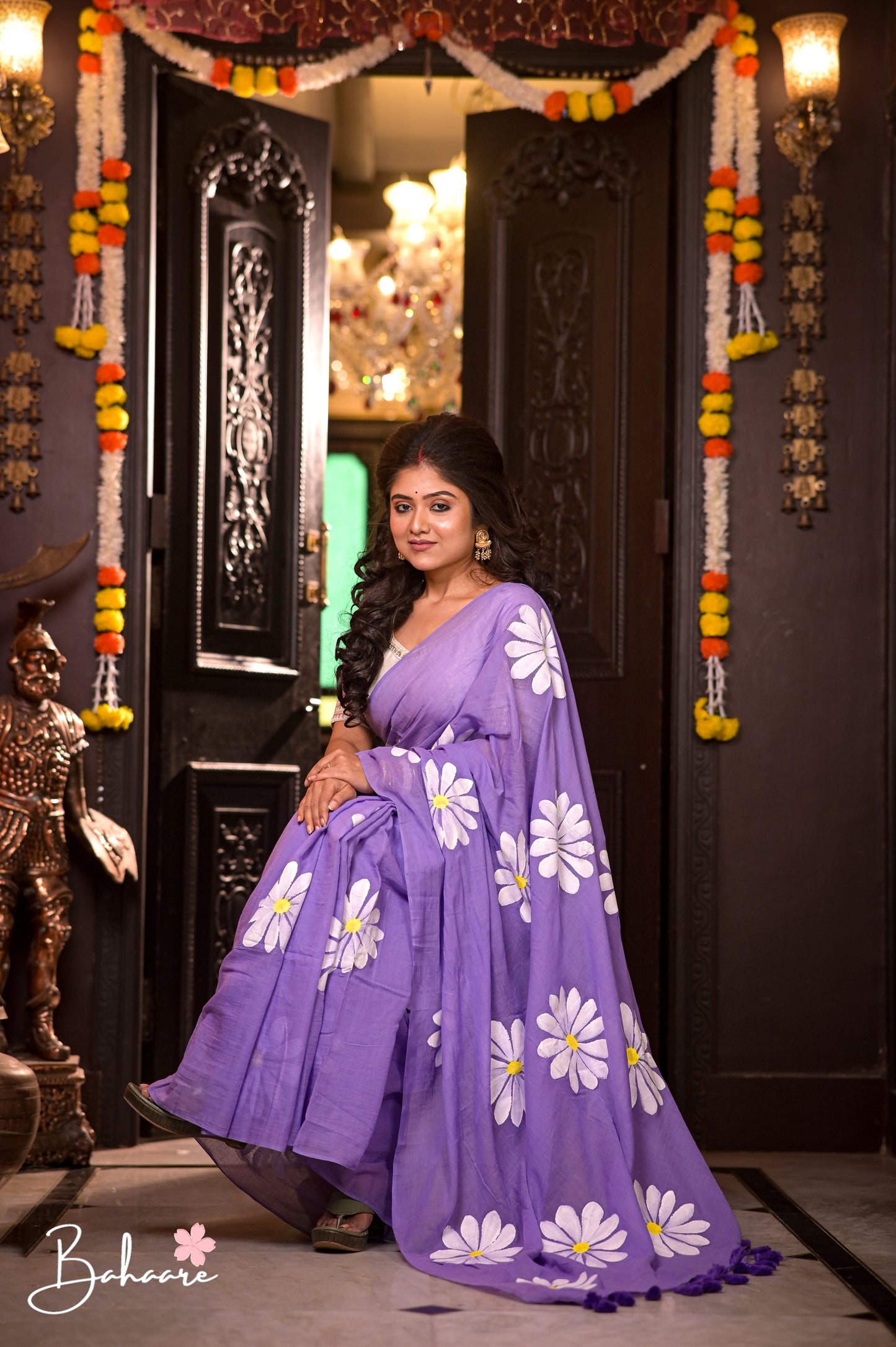 Daisy Dreams | Lavender Mul Mul Cotton Saree