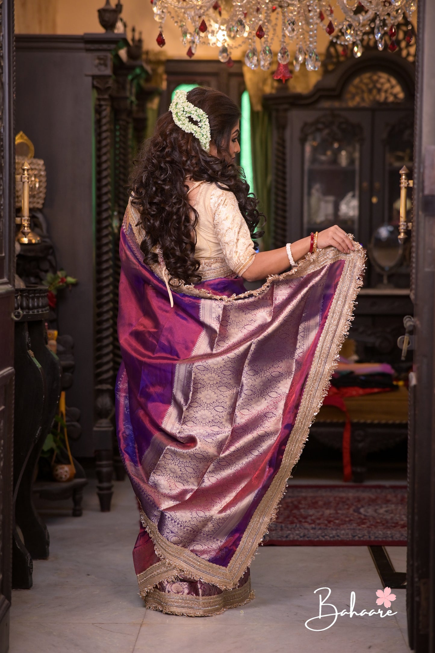 Utsav | Purple Dual Tone Benarasi Tissue Silk Saree