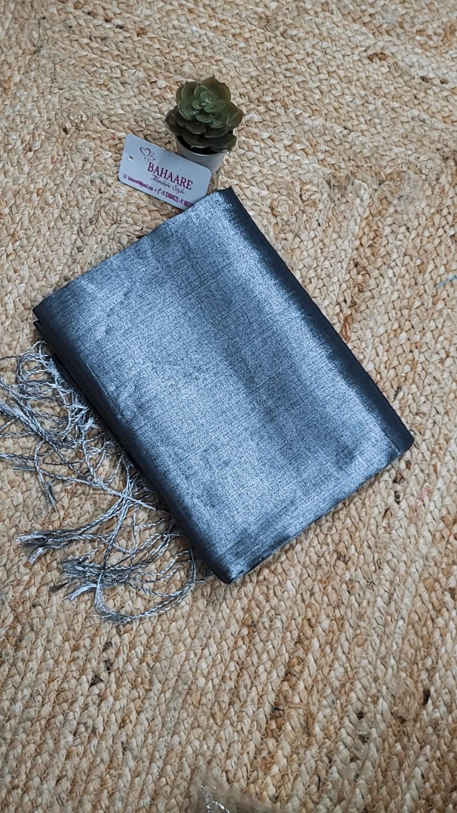 Galaxy | Midnight Silver Tissue Saree