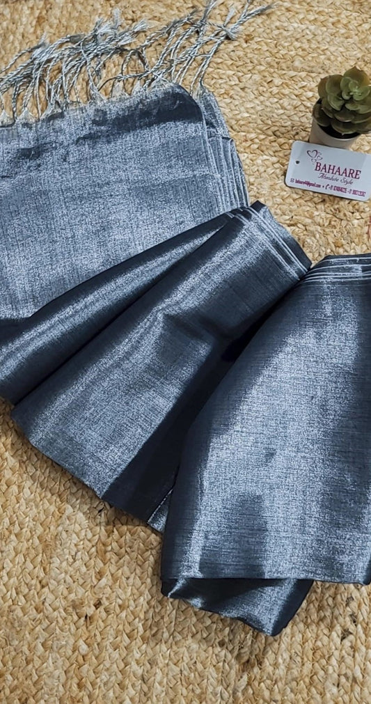 Galaxy | Midnight Silver Tissue Saree