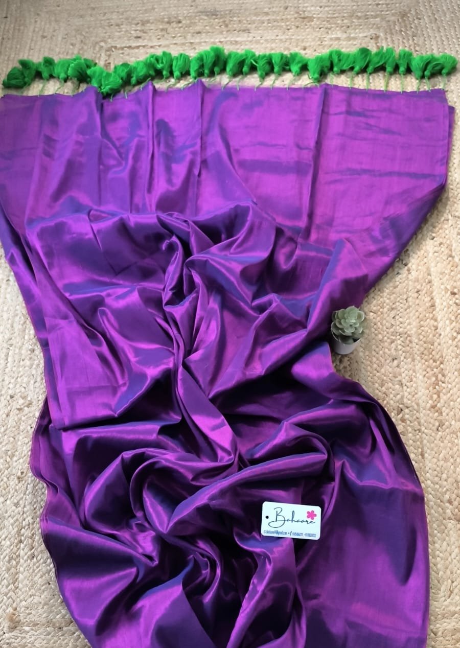 Chandni | Purple Dual Tone Tissue Saree