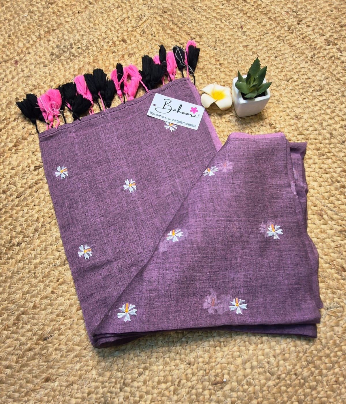 Parijat | Mauve Mul Mul Cotton Saree