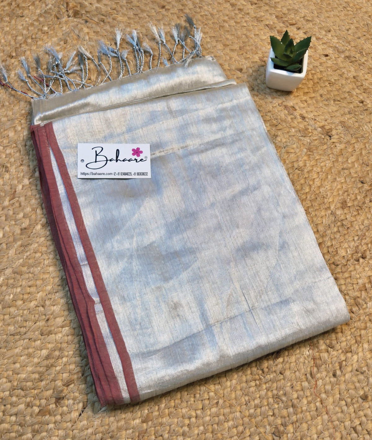 Suhani | Cream White Tissue Saree