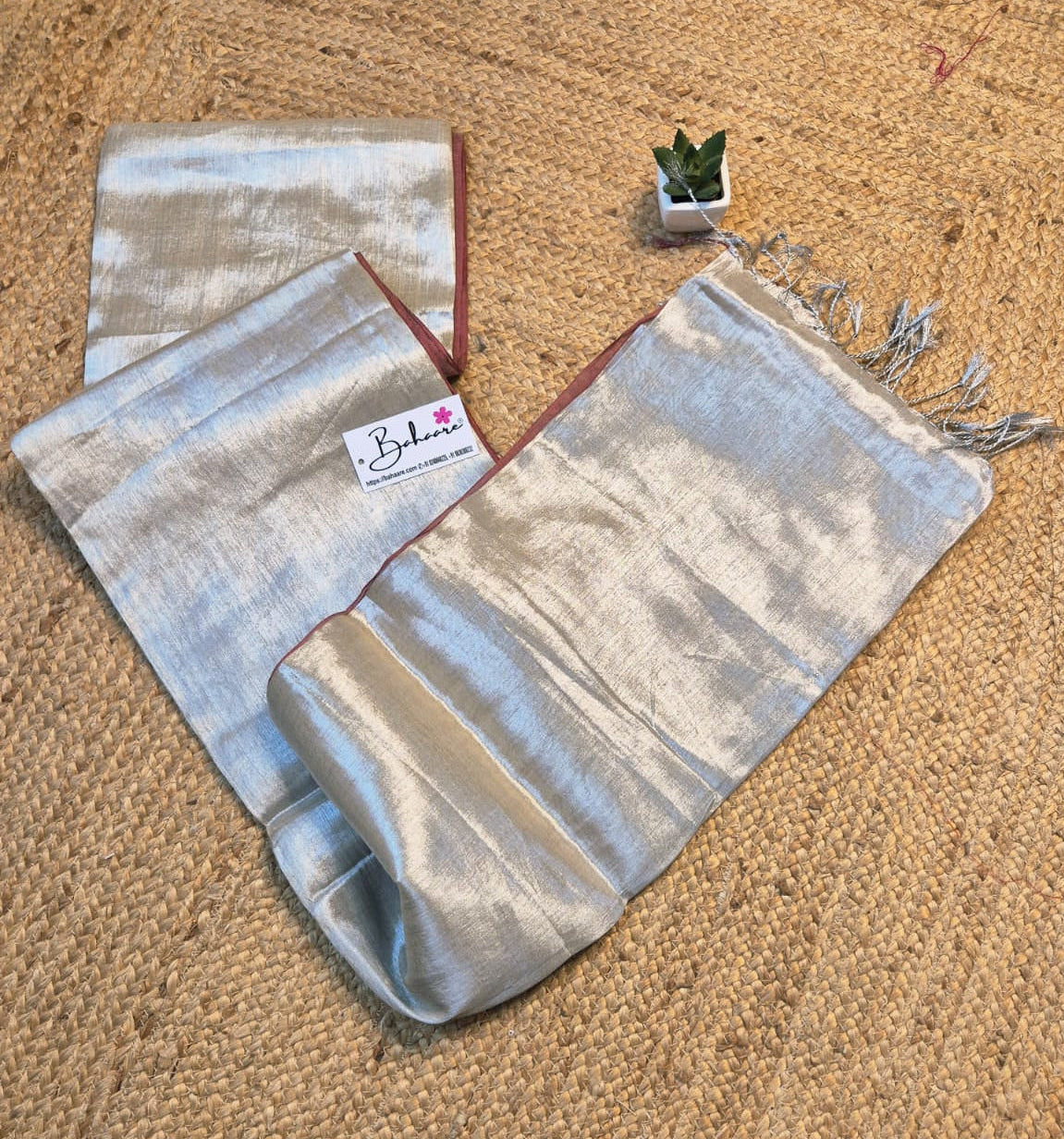 Suhani | Cream White Tissue Saree