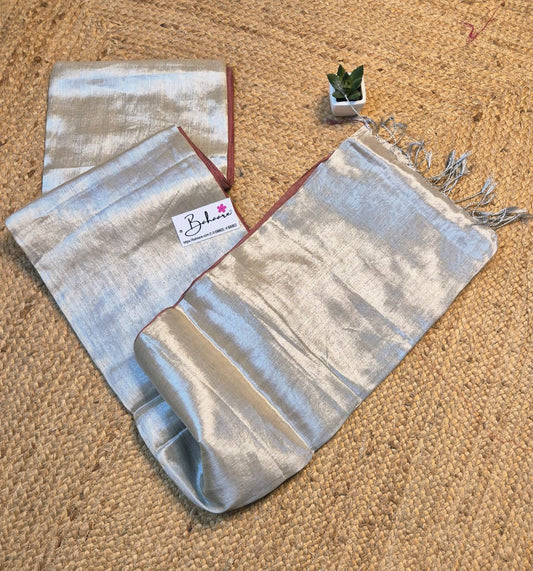 Suhani | Cream White Tissue Saree