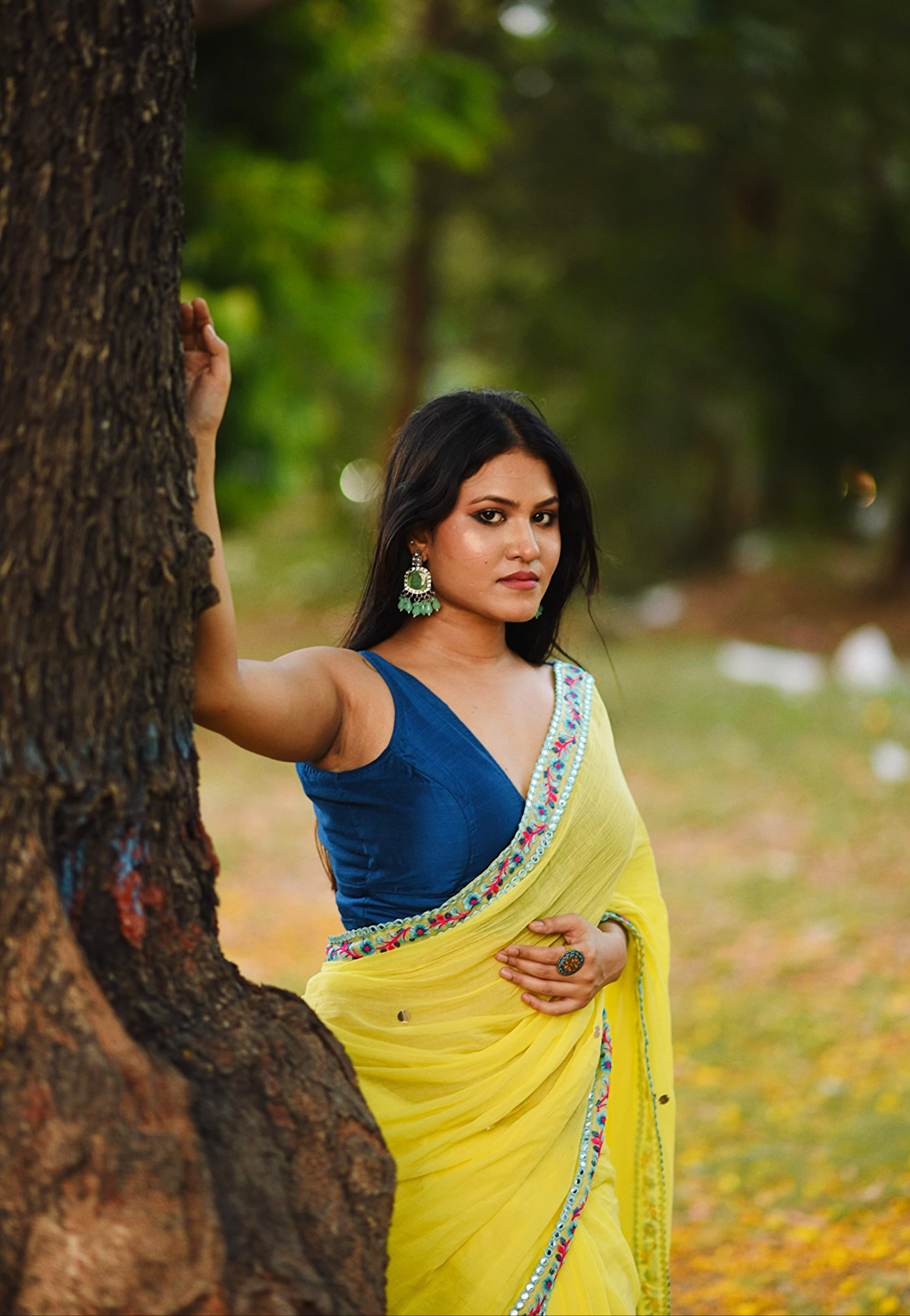 Shimmering Starlight | Lemon Yellow Mul Mul Cotton Saree with Handwork Lace