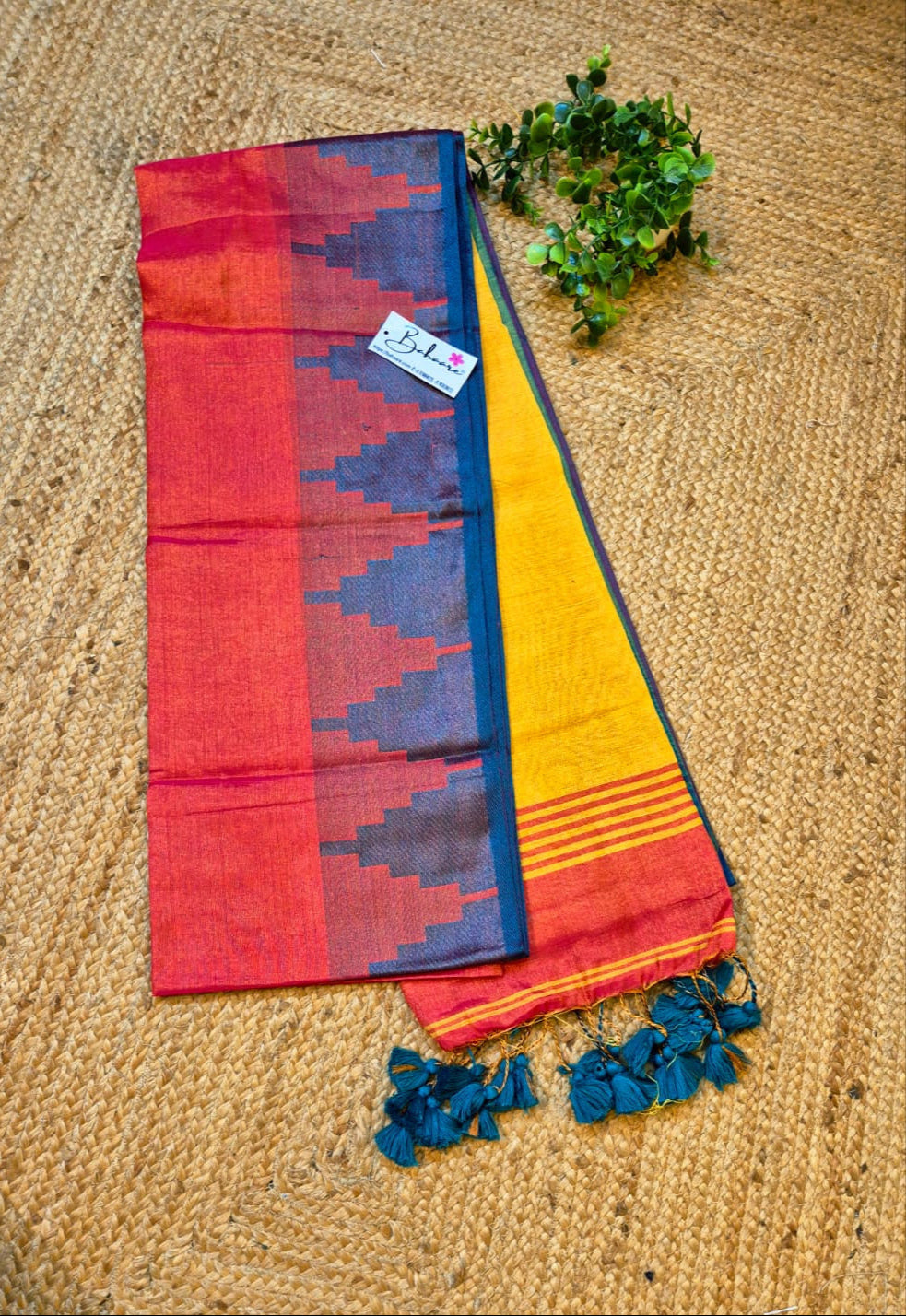 Suhani | Strawberry Handloom Tissue Saree