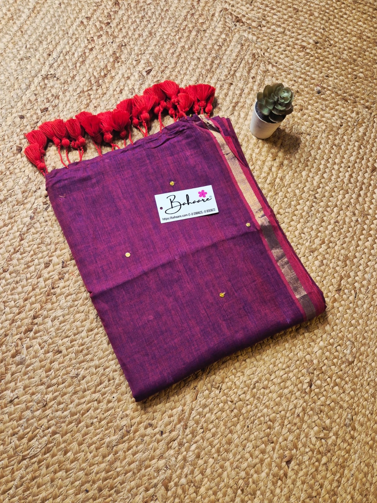 Shimmering Starlight | Purple Dual Tone Mul Mul Cotton Saree