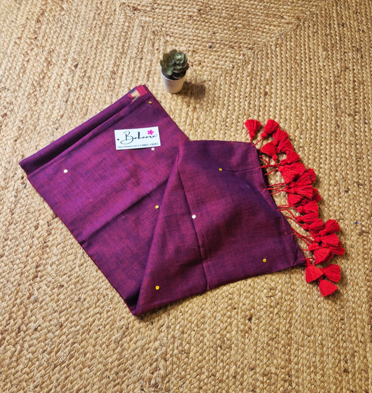 Shimmering Starlight | Purple Dual Tone Mul Mul Cotton Saree