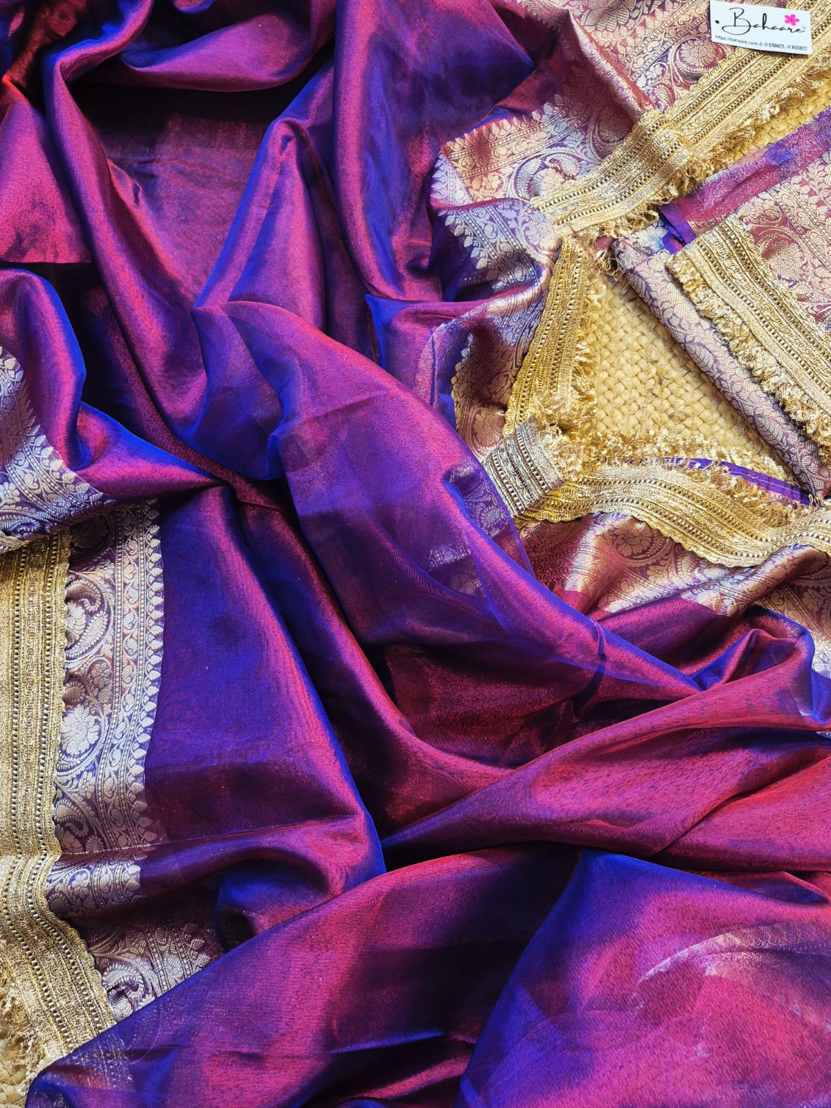 Utsav | Purple Dual Tone Benarasi Tissue Silk Saree
