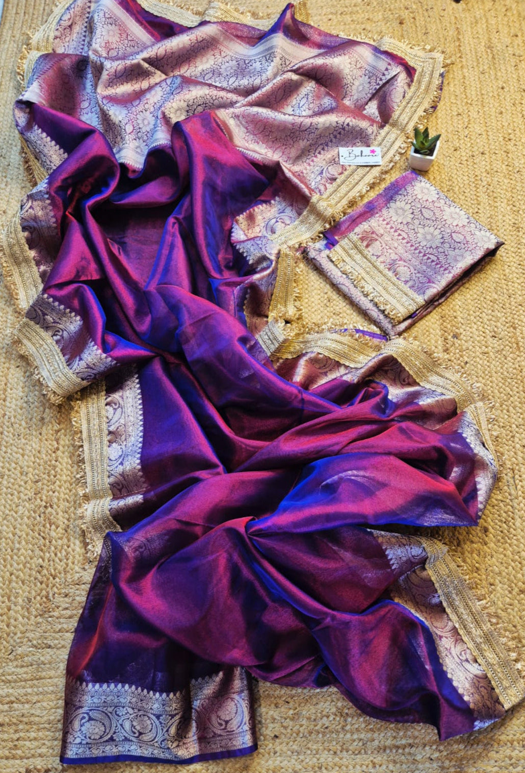 Utsav | Purple Dual Tone Benarasi Tissue Silk Saree