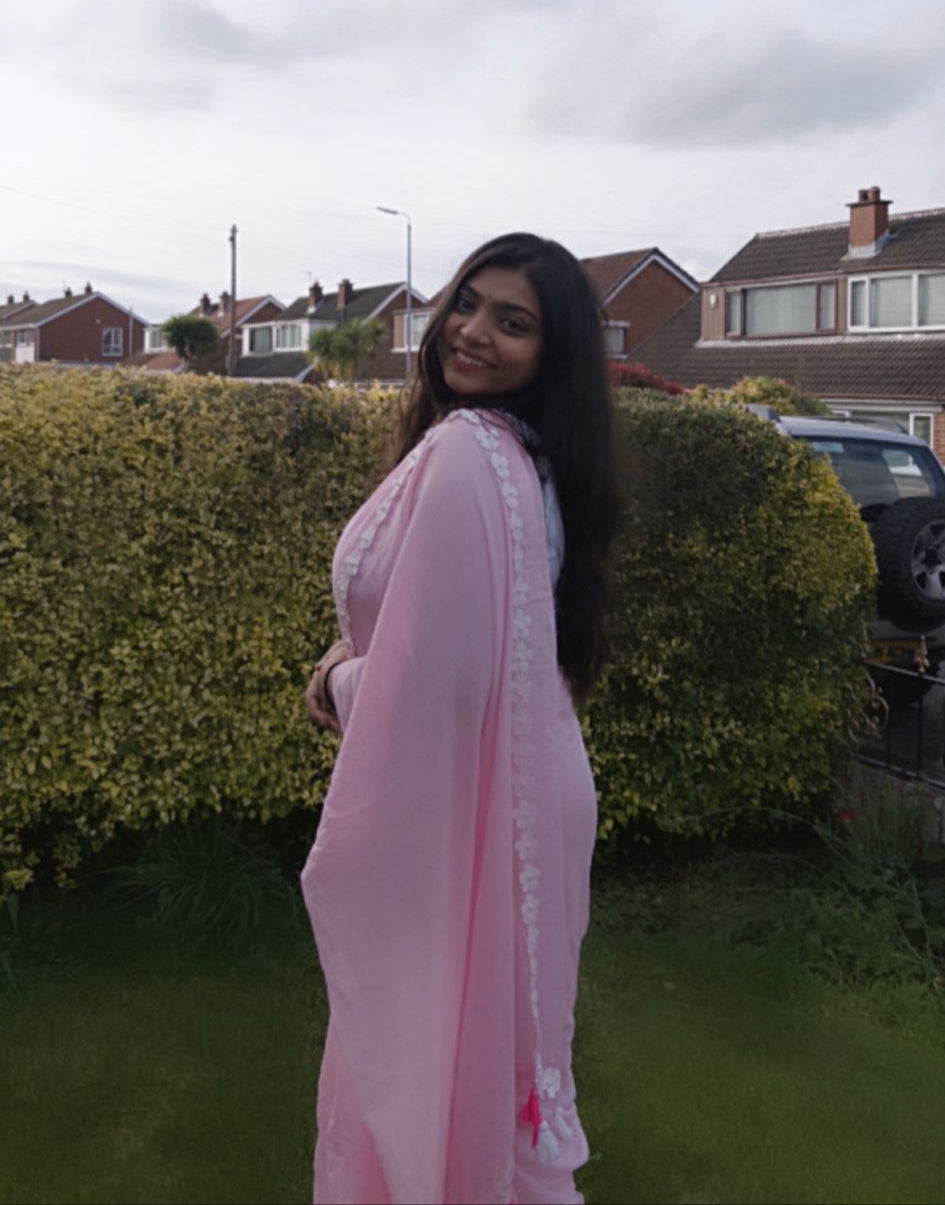 Mohini | Blush Pink Mul Mul Cotton Saree with Pearl Lace