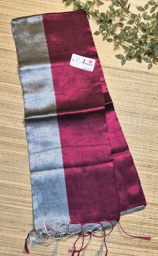 Jashn | Purple and Silver Tissue Saree