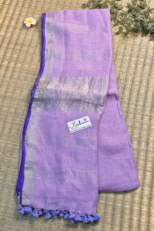 Woodland Whispers | Powder Lavender Jayshree Linen Saree