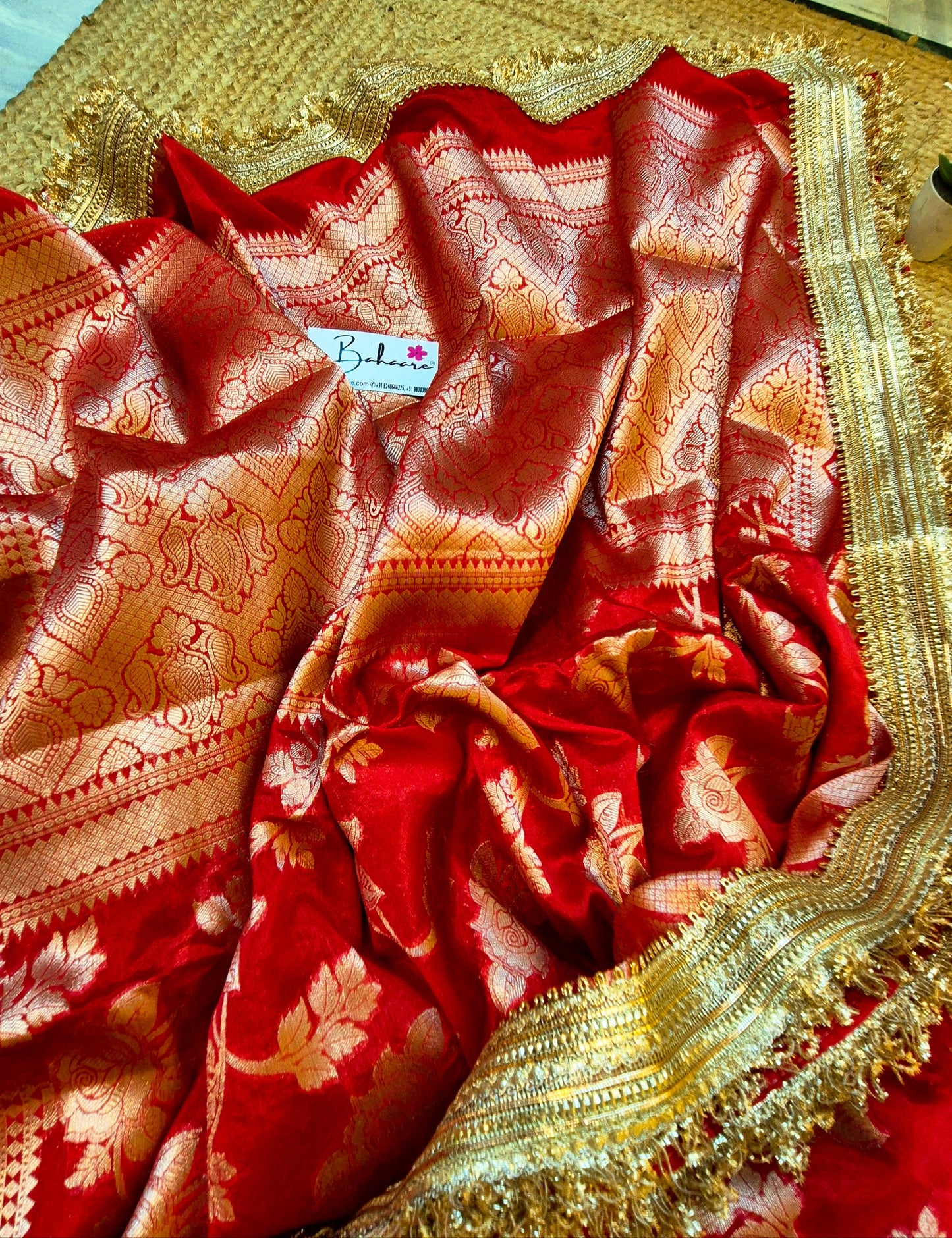Utsav | Ruby Red Benarasi Tissue Silk Saree