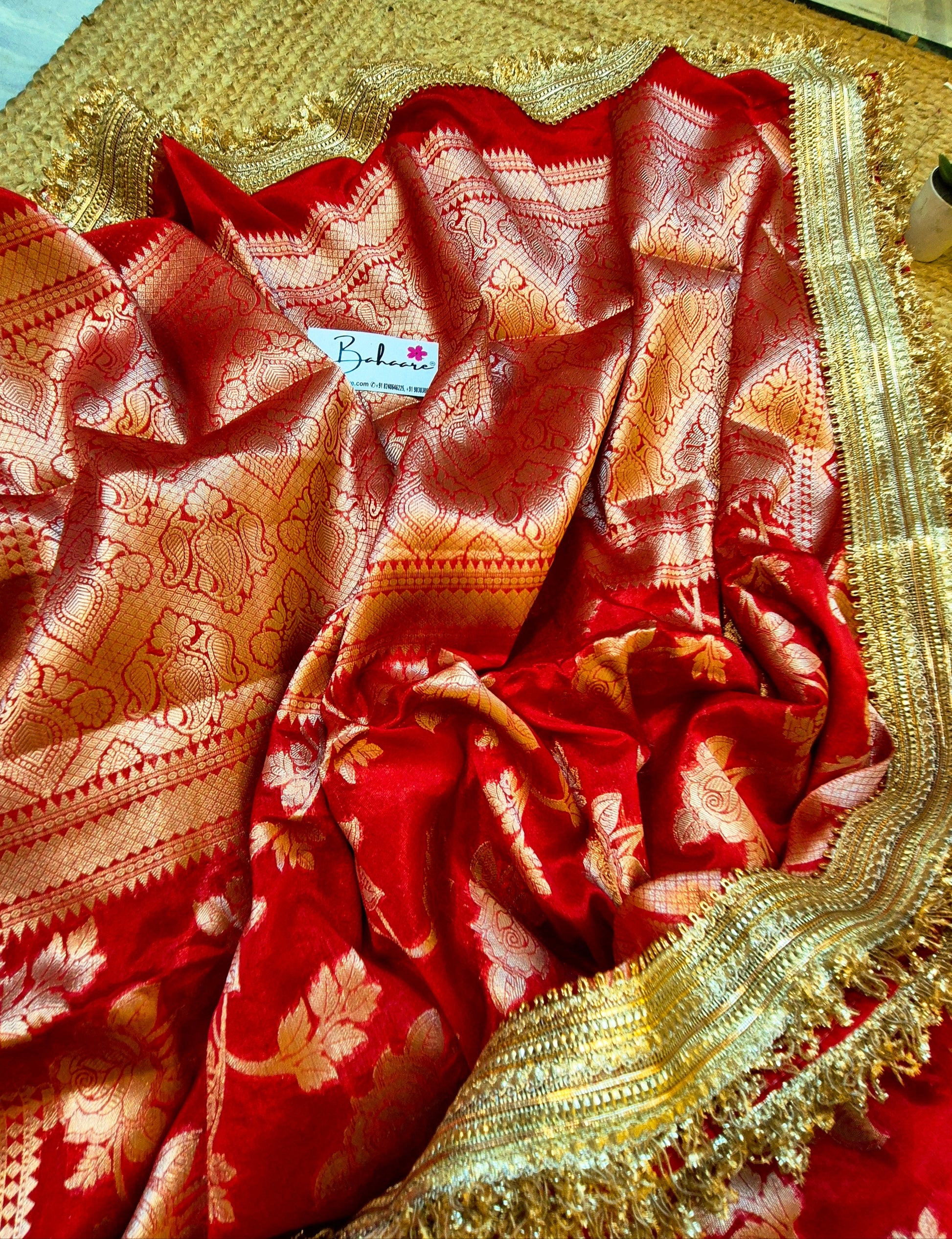 Utsav | Ruby Red Benarasi Tissue Silk Saree