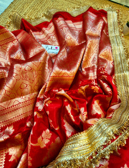 Utsav | Ruby Red Benarasi Tissue Silk Saree