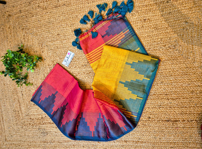 Suhani | Strawberry Handloom Tissue Saree