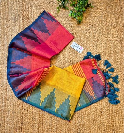 Suhani | Strawberry Handloom Tissue Saree