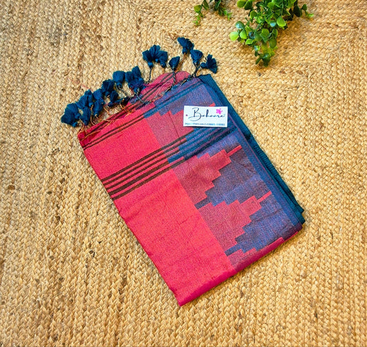 Suhani | Dark Bronze Handloom Tissue Saree