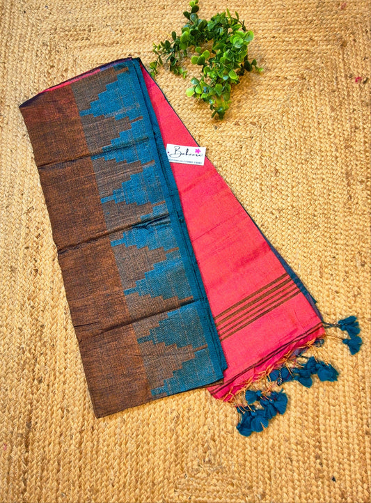 Suhani | Dark Bronze Handloom Tissue Saree