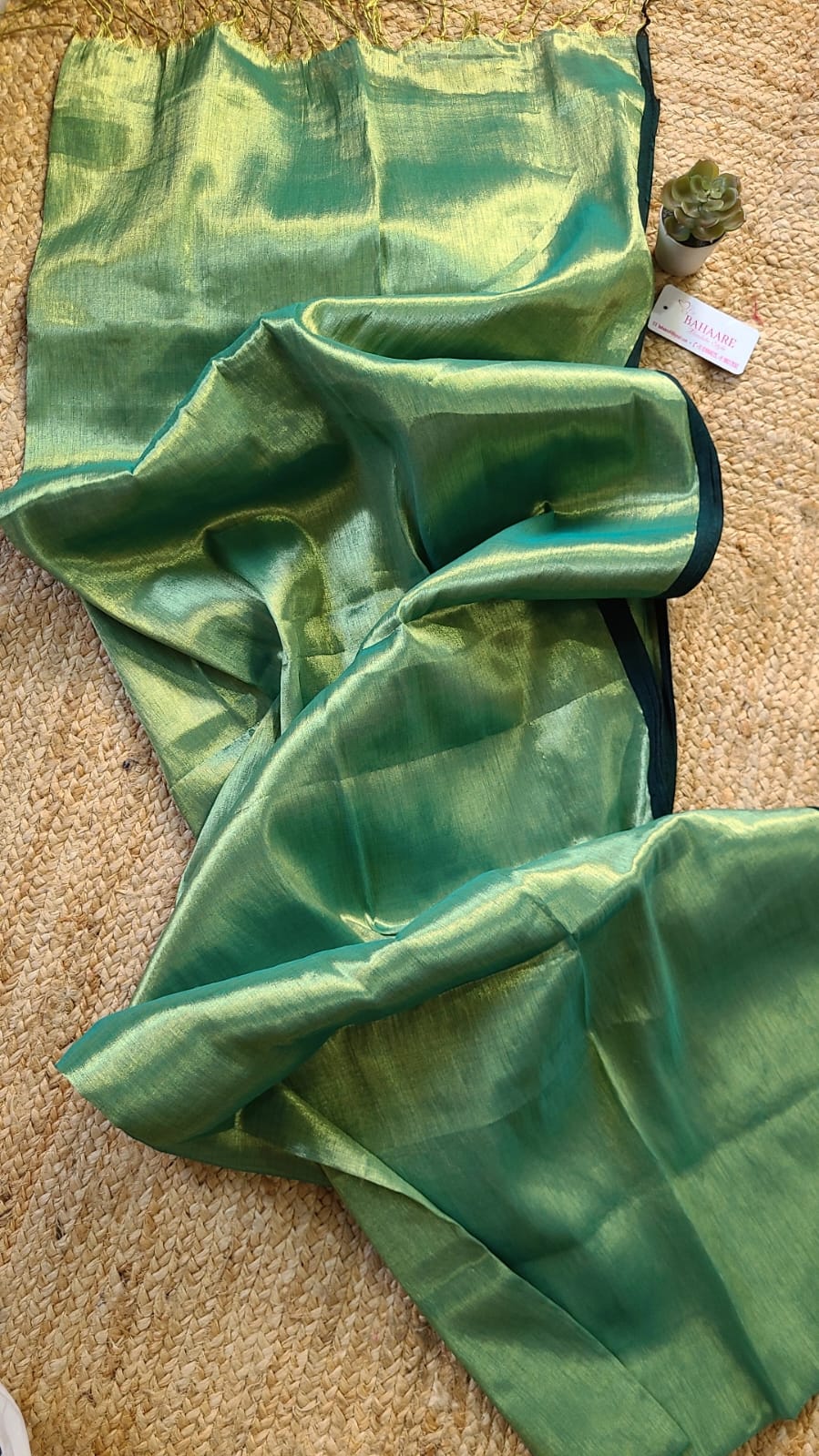 Suhani | Olive Gold Dual Tone Tissue Saree