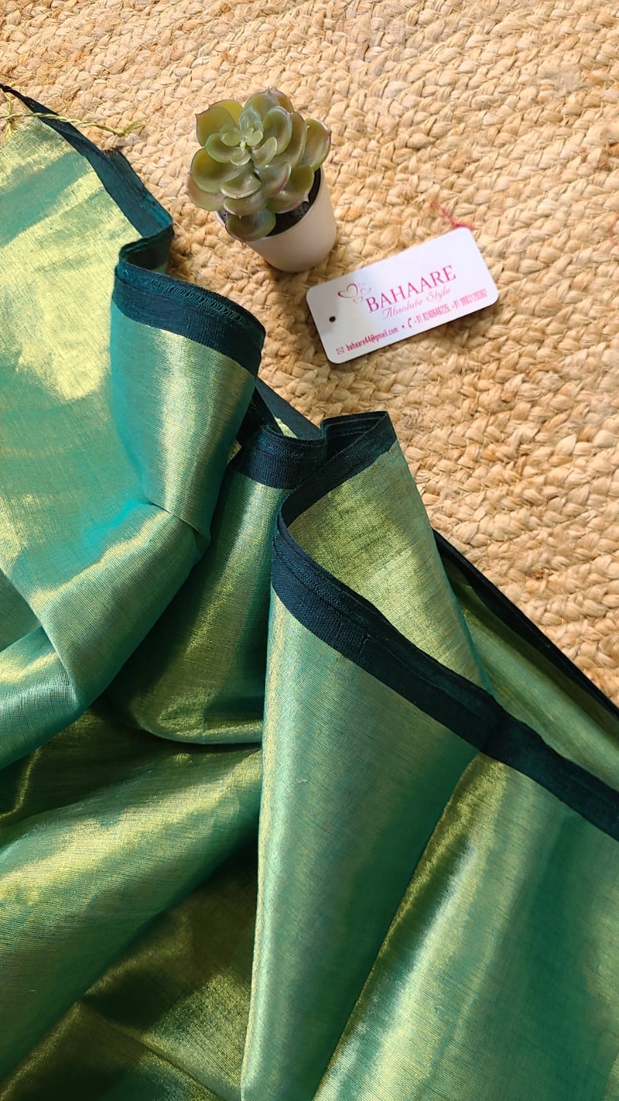 Suhani | Olive Gold Dual Tone Tissue Saree