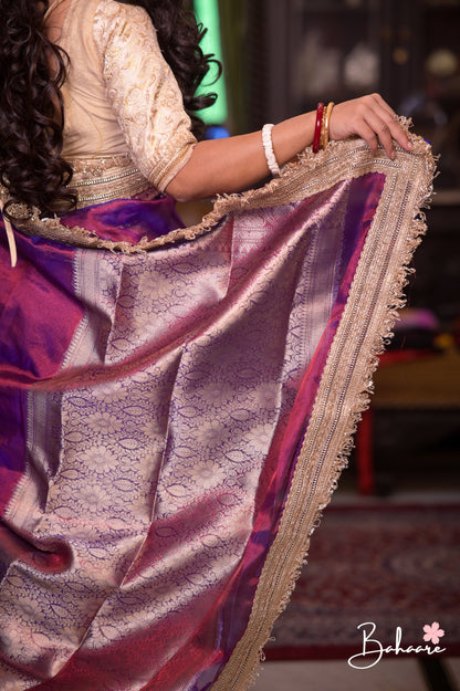 Utsav | Purple Dual Tone Benarasi Tissue Silk Saree