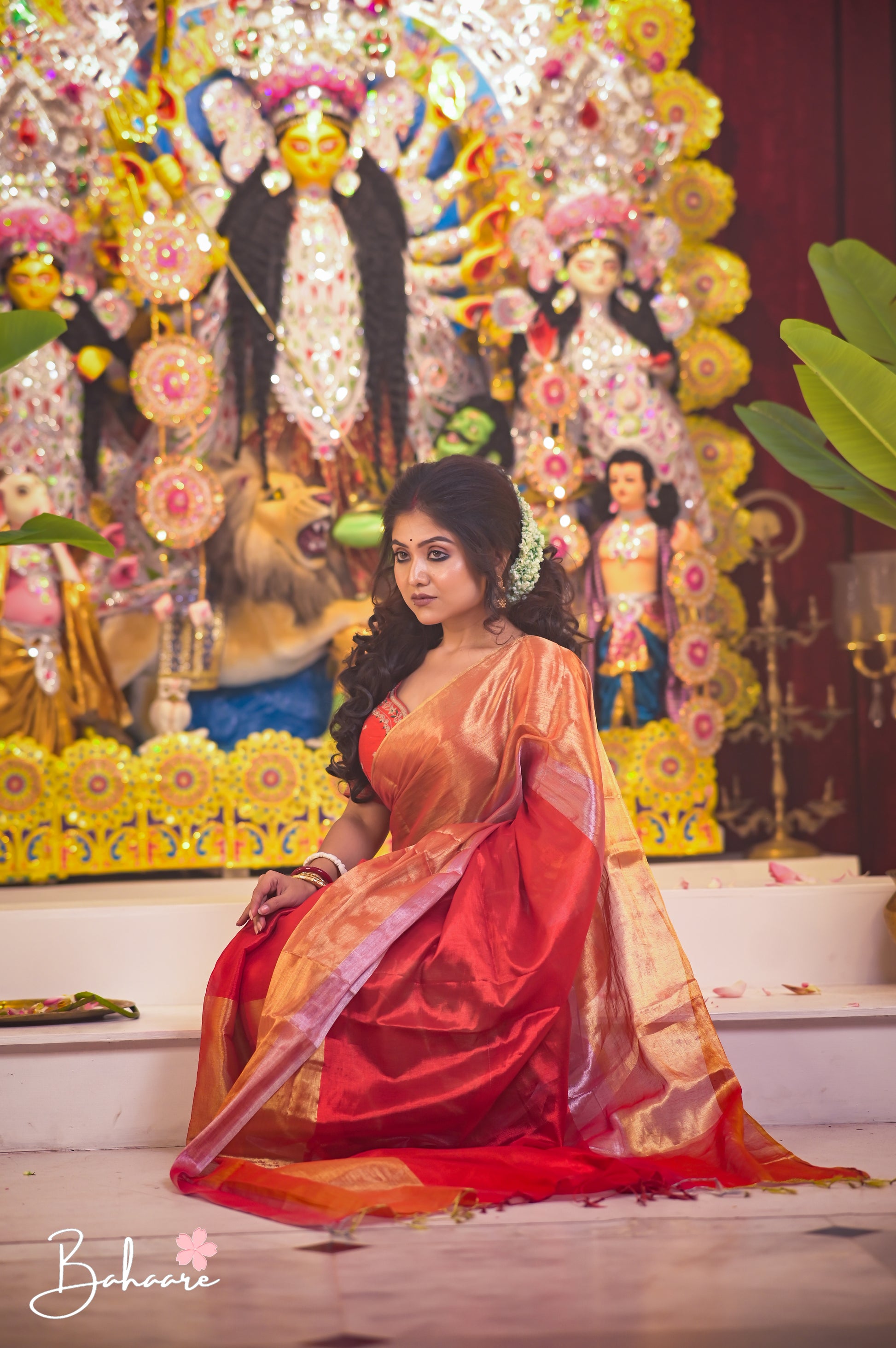 Megha | Multicoloured Tissue Saree