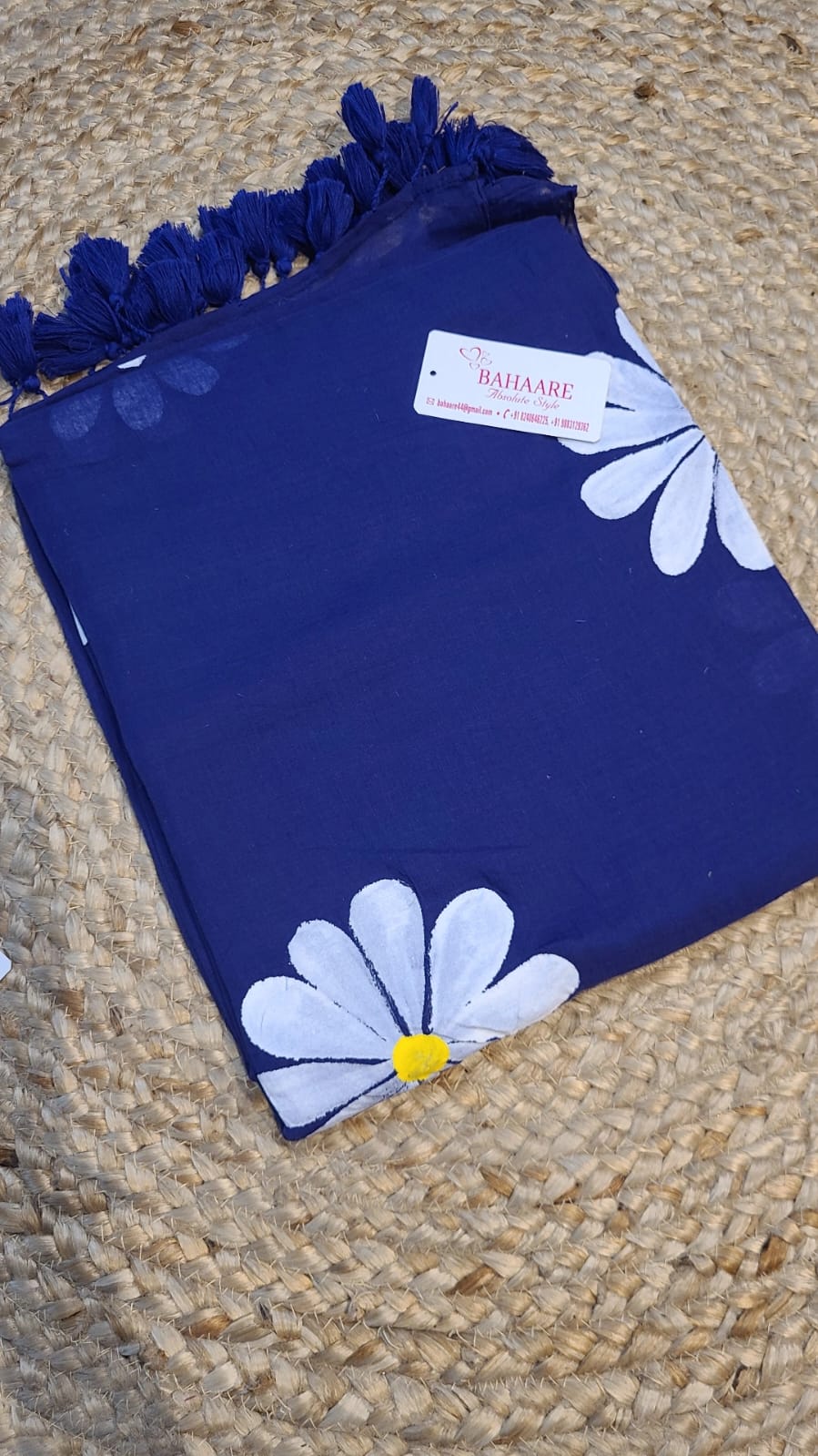 Daisy Dreams | Blue Mul Mul Cotton Saree