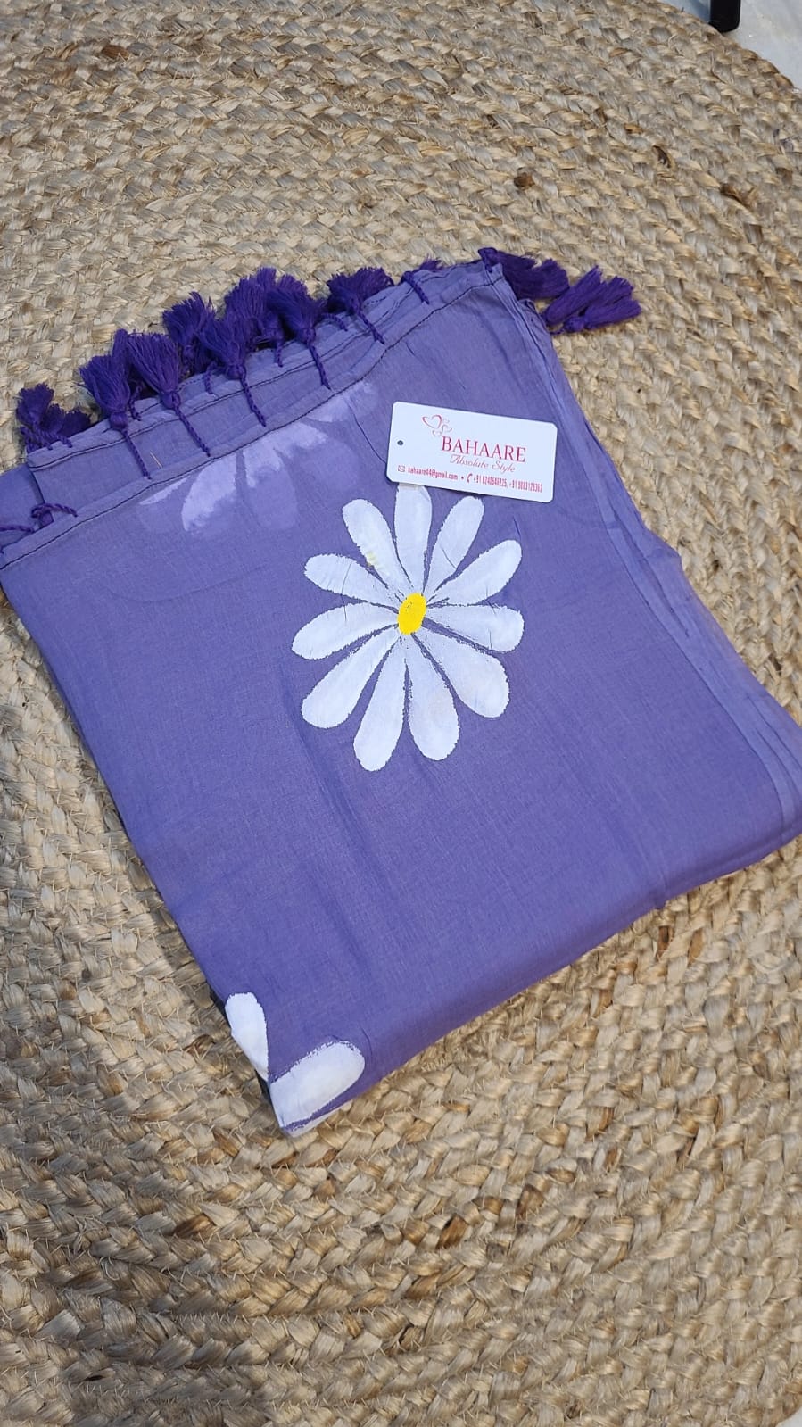 Daisy Dreams | Lavender Mul Mul Cotton Saree