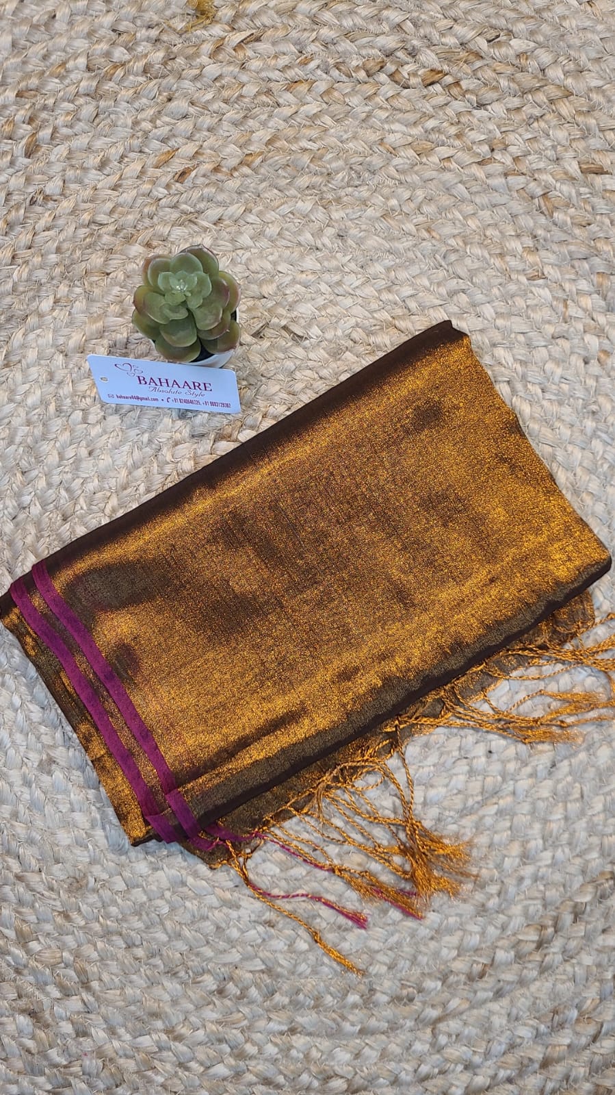 Suhani | Antique Copper Tissue Saree