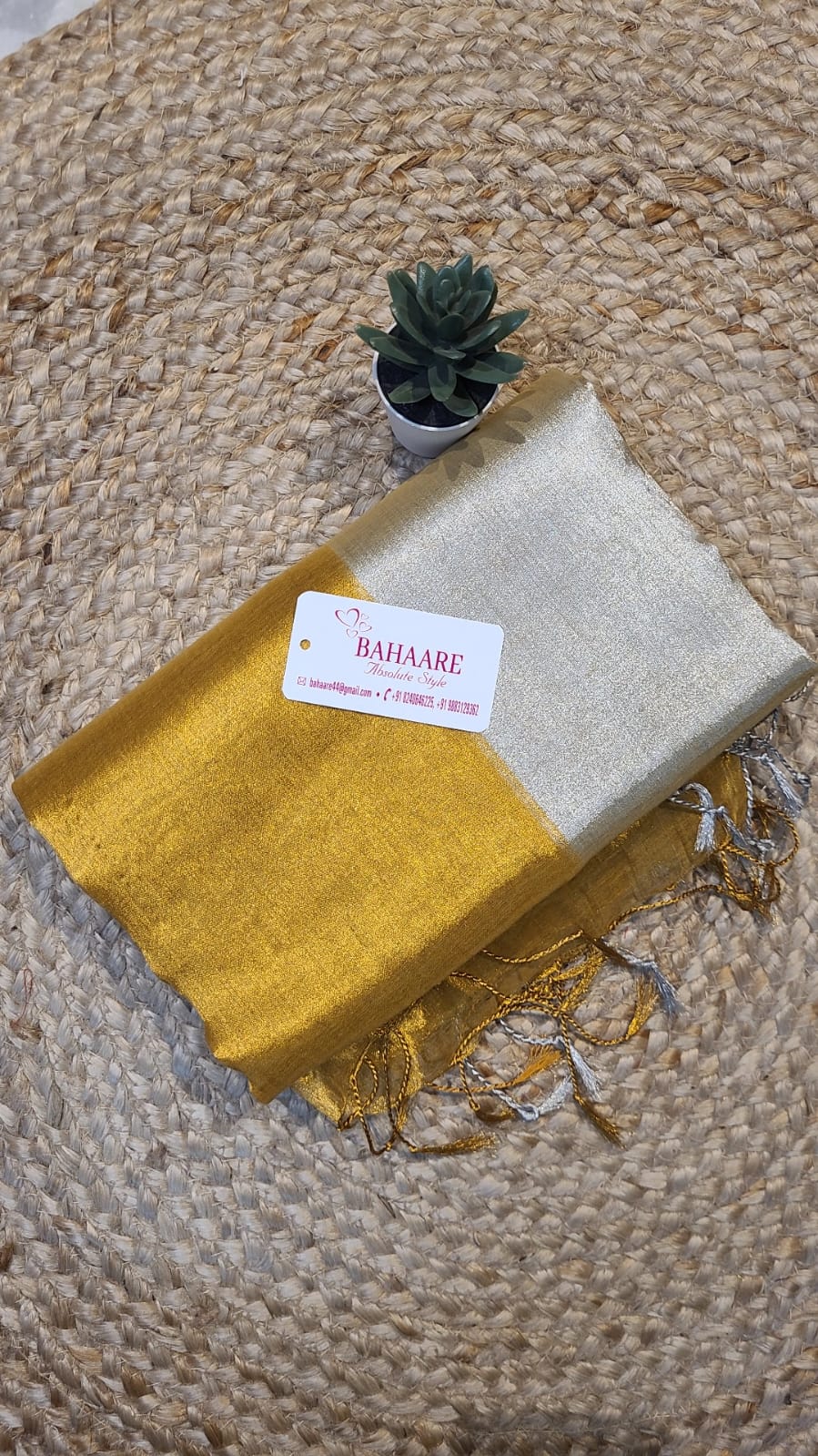 Jashn | Gold and Silver Tissue Saree