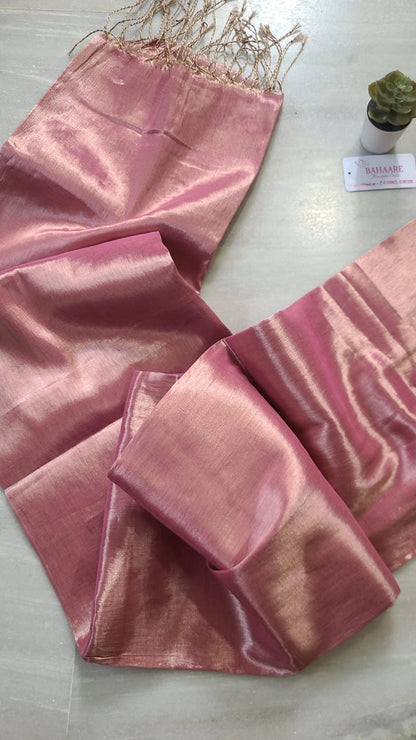 Galaxy | Bubblegum Pink Tissue Saree