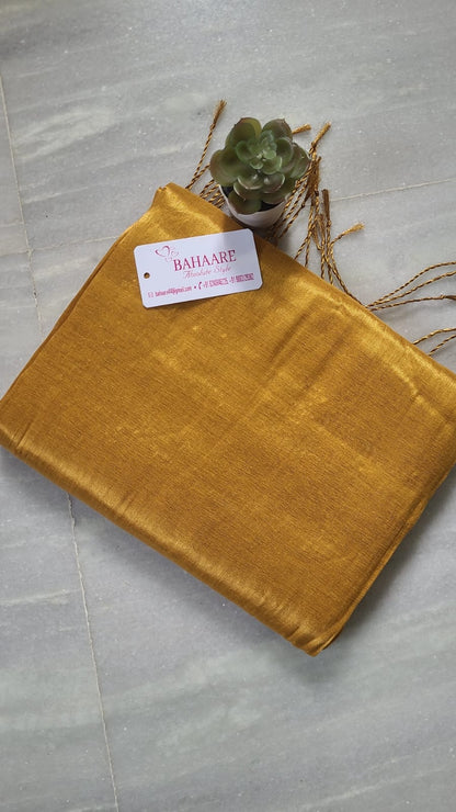 Suhani | Mustard Gold Tissue Saree