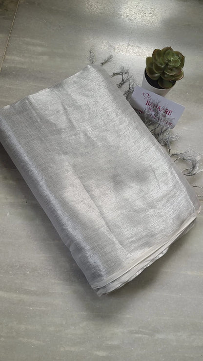 Suhani | Moonlight Silver Tissue Saree