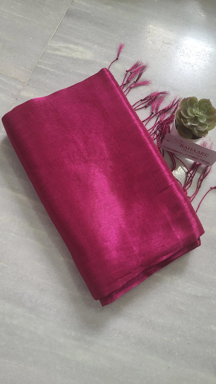 Galaxy | Raspberry Purple Tissue Saree