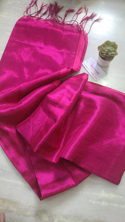 Galaxy | Raspberry Purple Tissue Saree