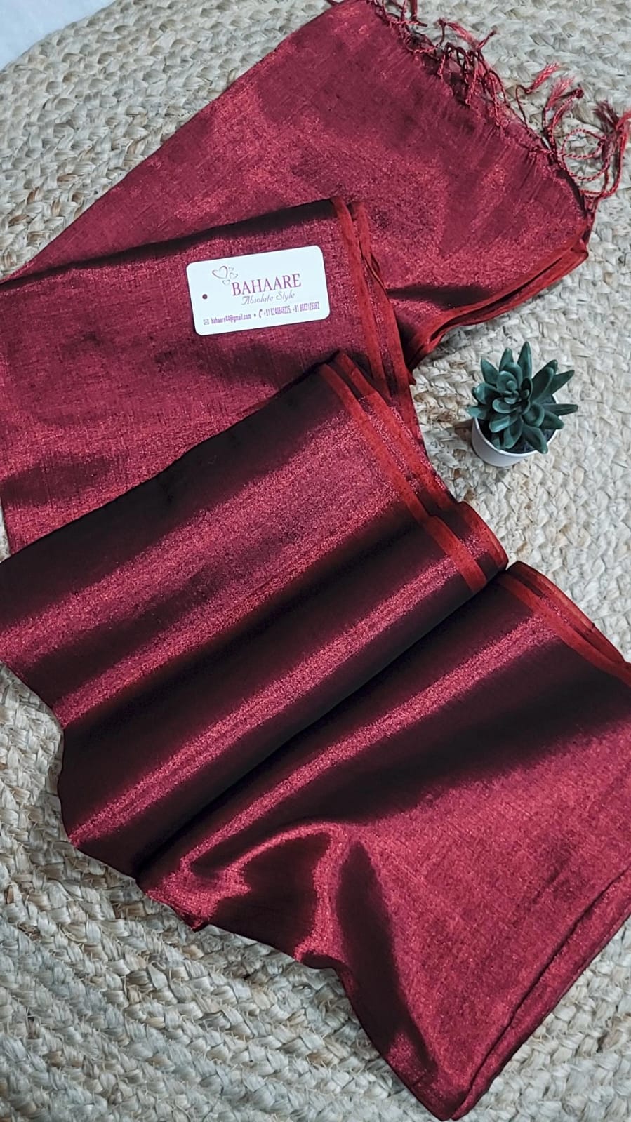 Suhani | Maroon Tissue Saree