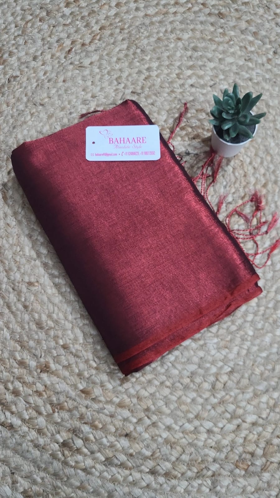 Suhani | Maroon Tissue Saree