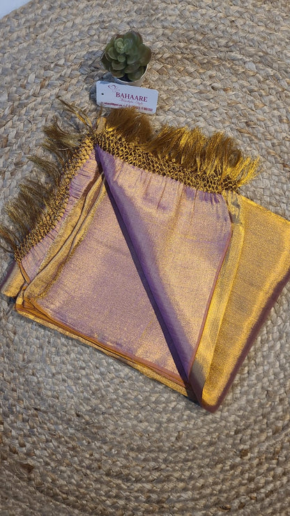 Chandni | Lavender Gold Tissue Saree