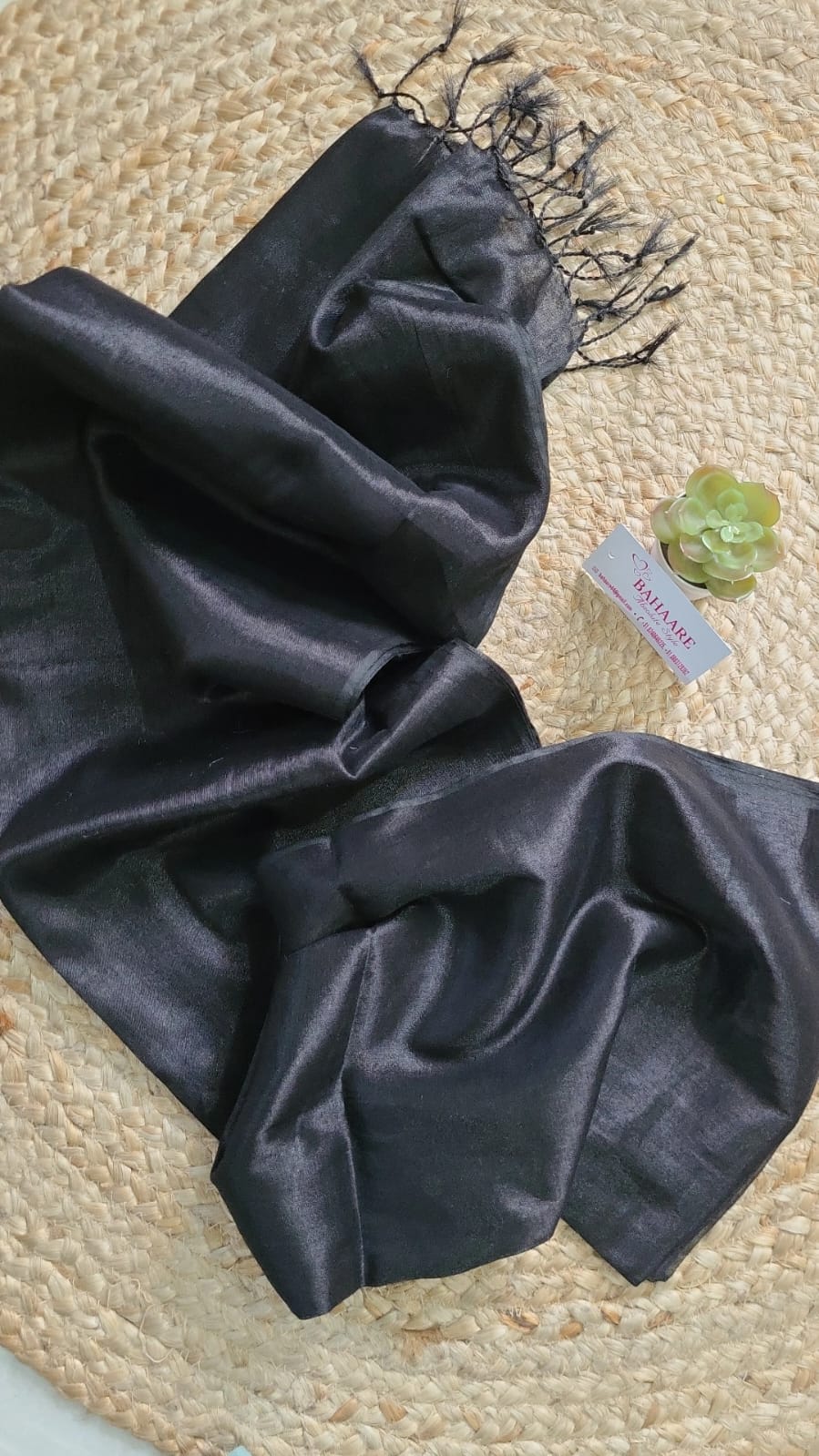 Suhani | Charcoal Black Tissue Saree