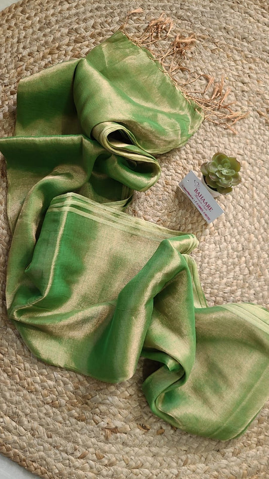 Megha | Green Gold Dual Tone Tissue Saree