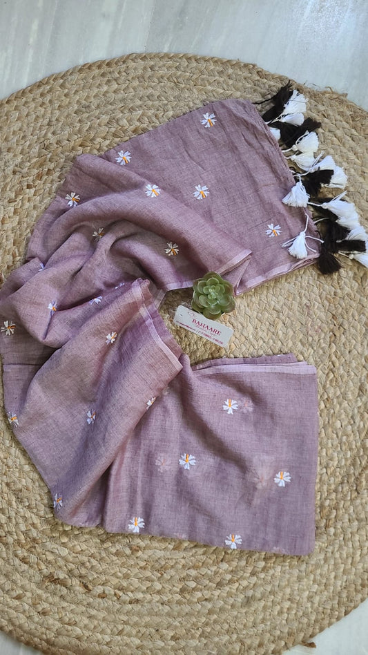 Parijat | Lilac Mul Mul Cotton Saree