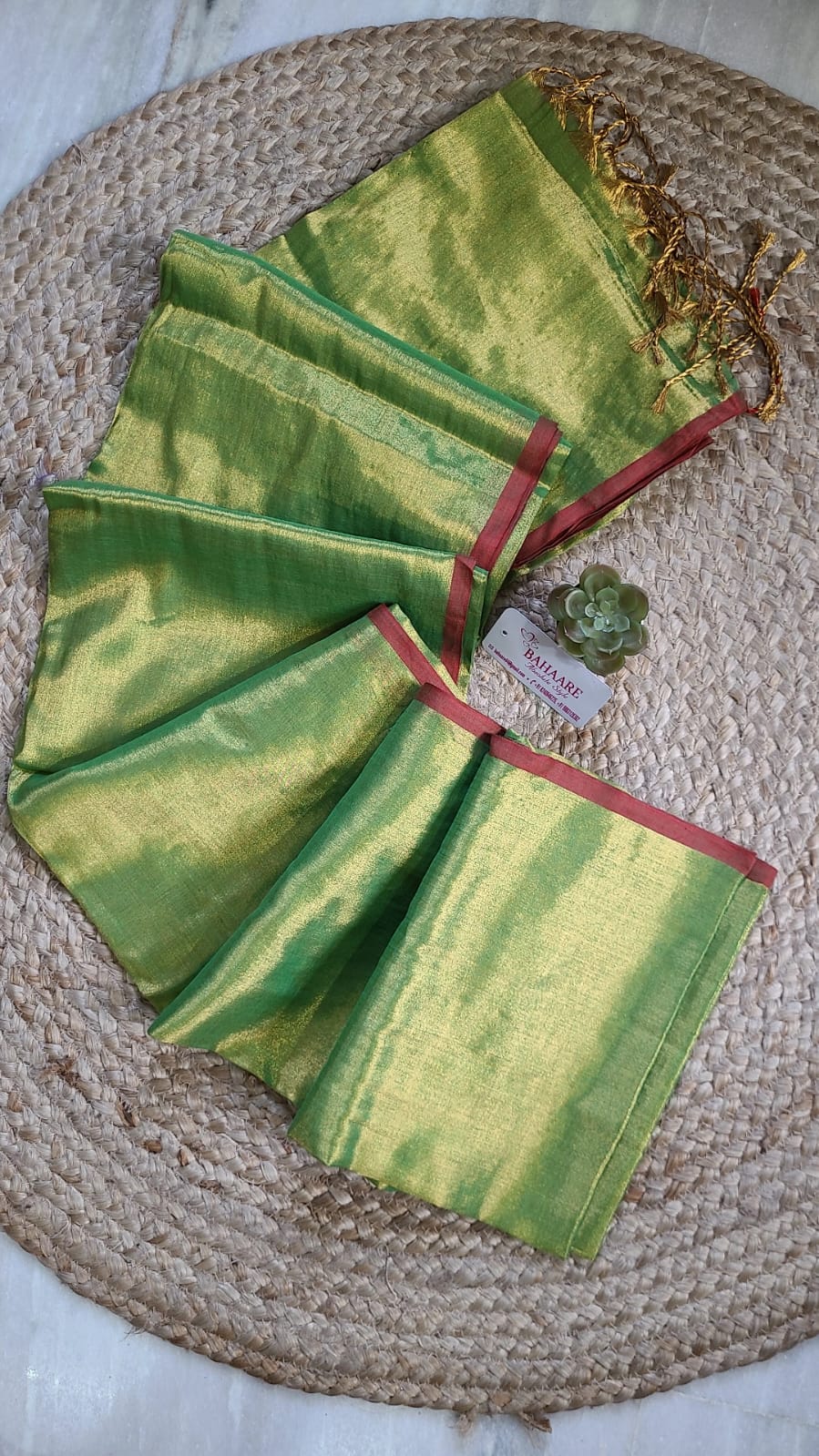 Suhani | Green Gold Dual Tone Tissue Saree