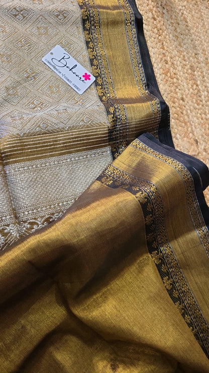 Afreen | Gold and Silver Kanjivaram Tissue Silk Saree