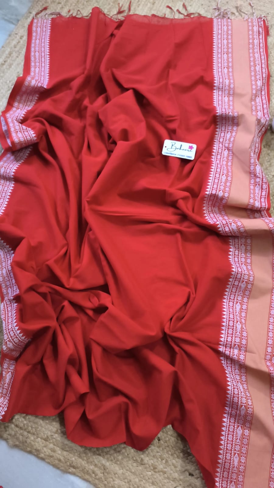 Cotton Galleria | Red Premium Cotton Saree