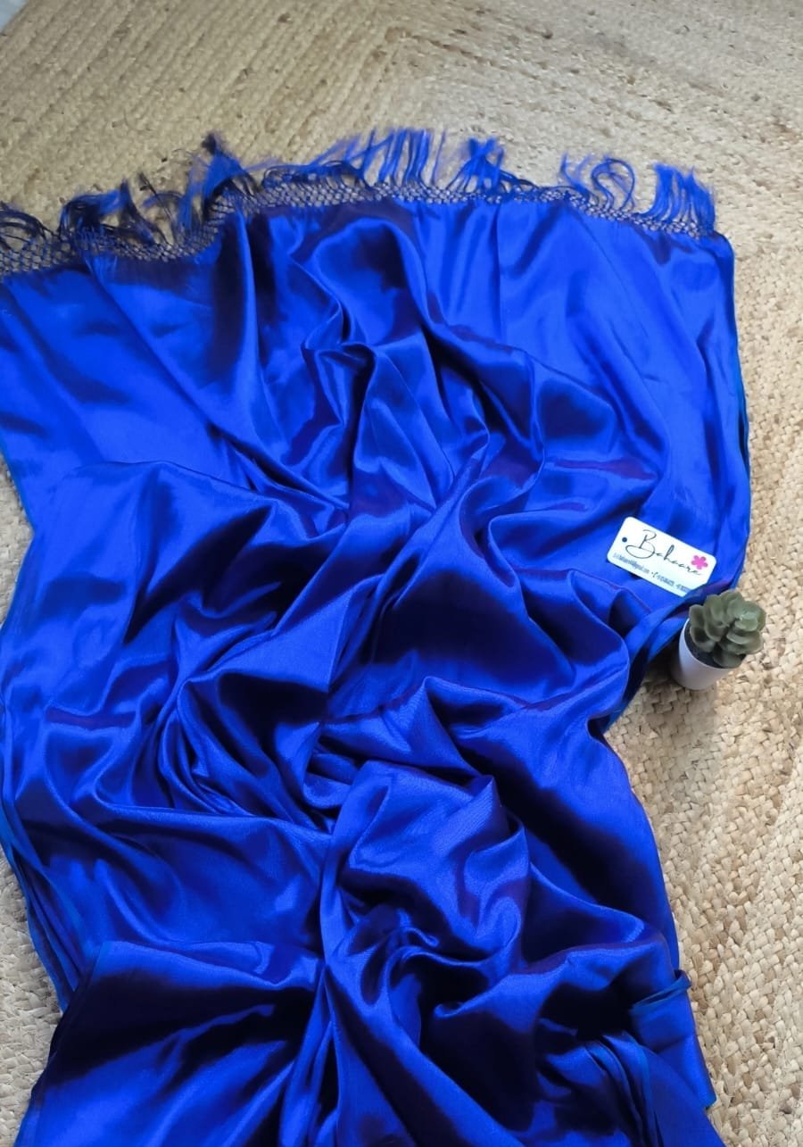 Chandni | Royal Blue Tissue Saree